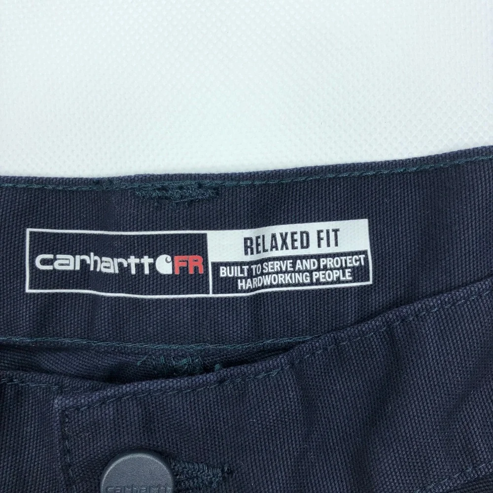 Carhartt FR Mens 42x32 Navy Blue Relaxed Fit Rugged Flex Work Pants BN2517-FRM